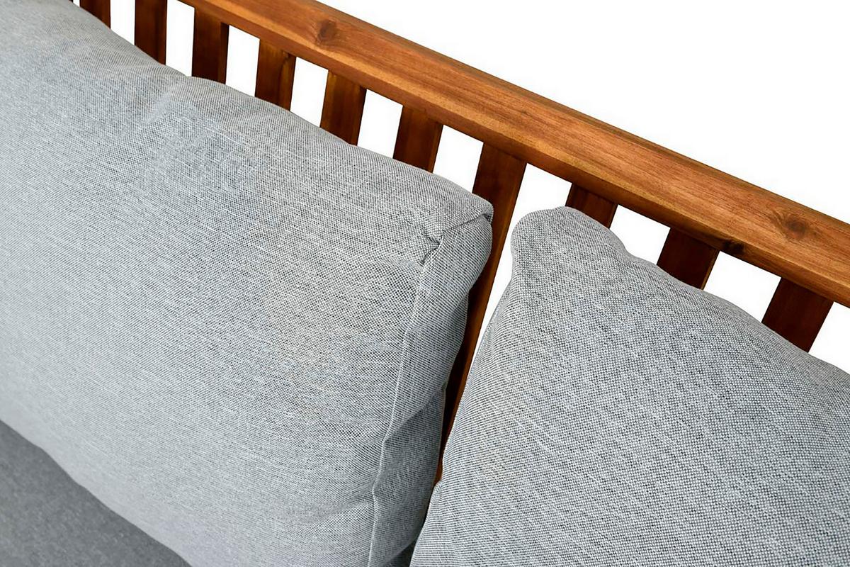 Loungegarnitur La Palma - Hellgrau/Akaziefarben, MODERN, Holz/Textil - MID.YOU