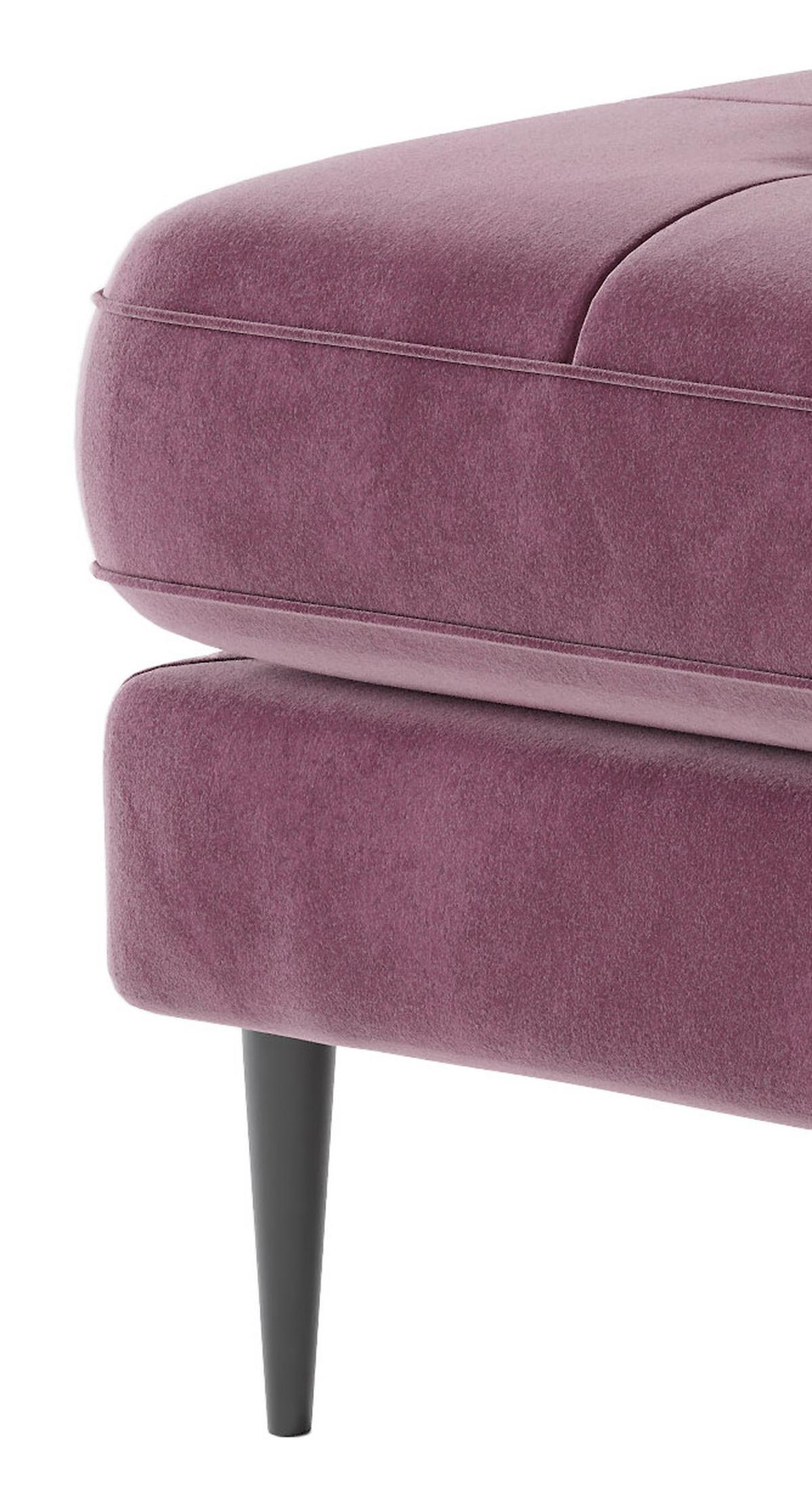 Ecksofa Scott - Edelstahlfarben/Weinrot, Design, Textil (259/205cm) - Livetastic