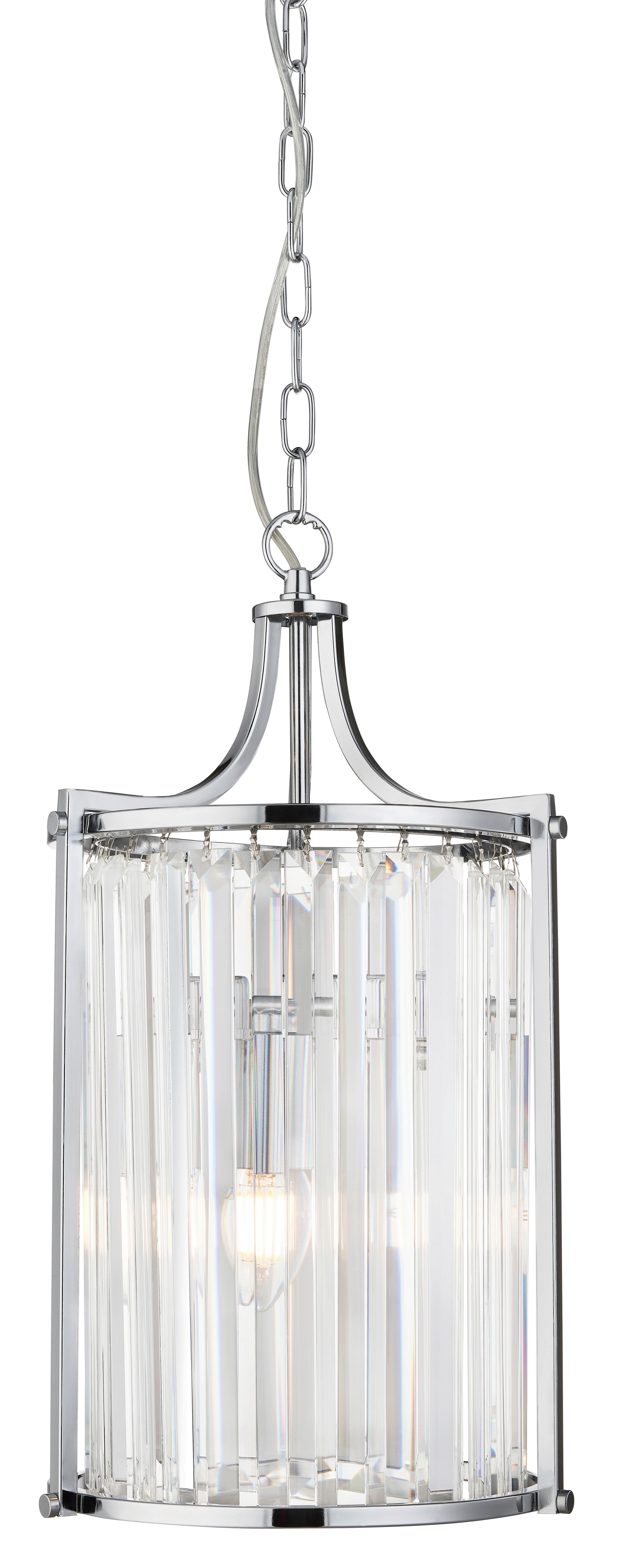 Hängeleuchte Victoria H: 150 cm 2-Flammig - Chromfarben, Design, Glas/Metall (26/150cm)