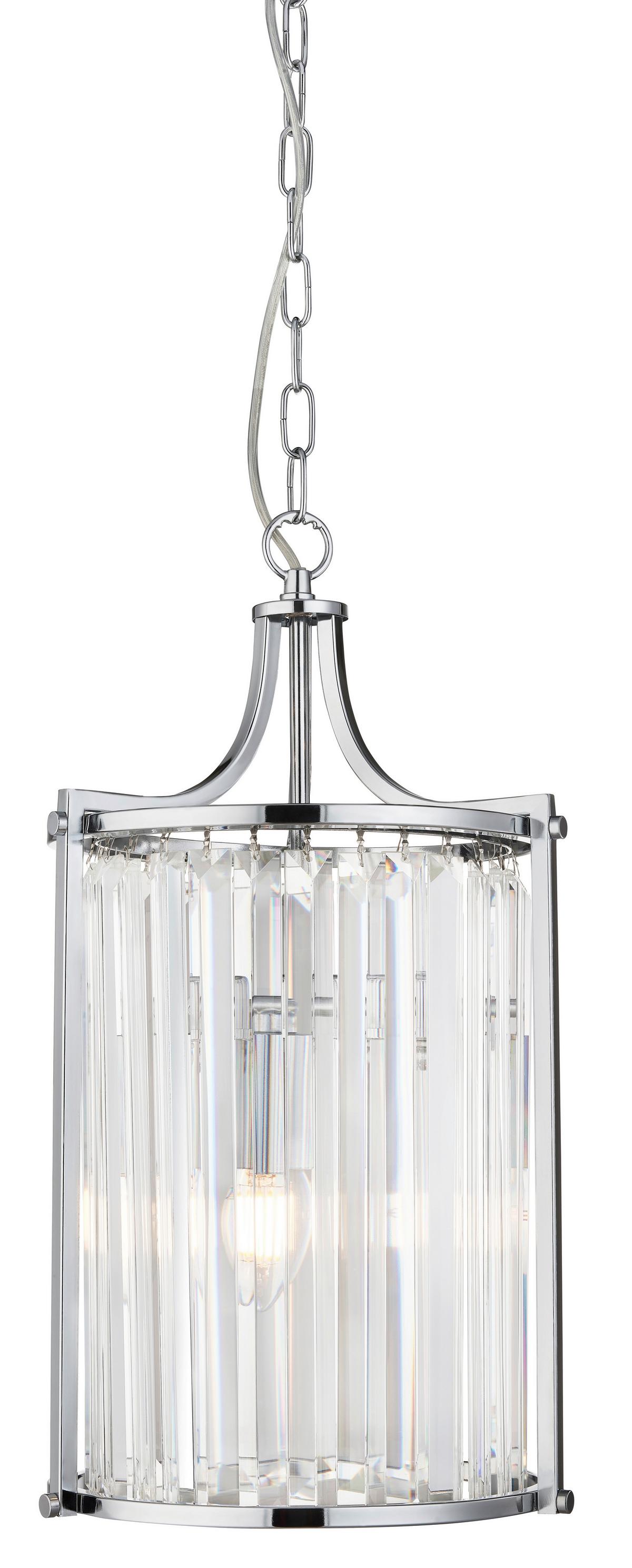 Hängeleuchte Victoria H: 150 cm 2-Flammig - Chromfarben, Design, Glas/Metall (26/150cm)