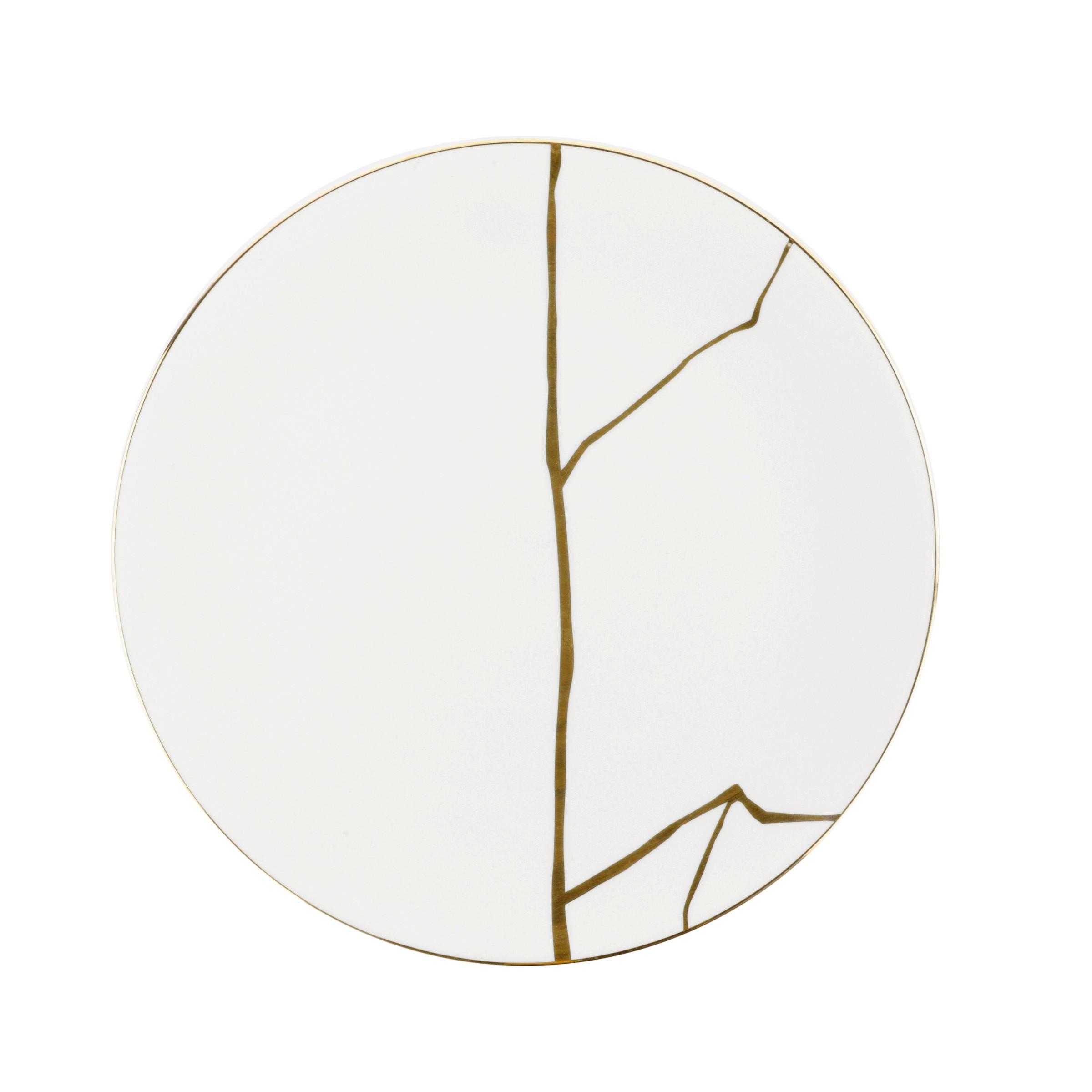 MĚLKÝ TALÍŘ ONIX - bílá/barvy zlata, Moderní, keramika (27cm) - Mömax
