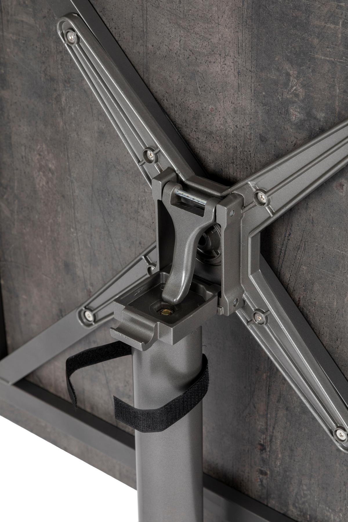 Gartentisch Klappbar Acaplan Metall/Holzwerkstoff L: 80 cm - Platinfarben/Grau, Basics, Holzwerkstoff/Metall (80/80/72cm) - Gardenson