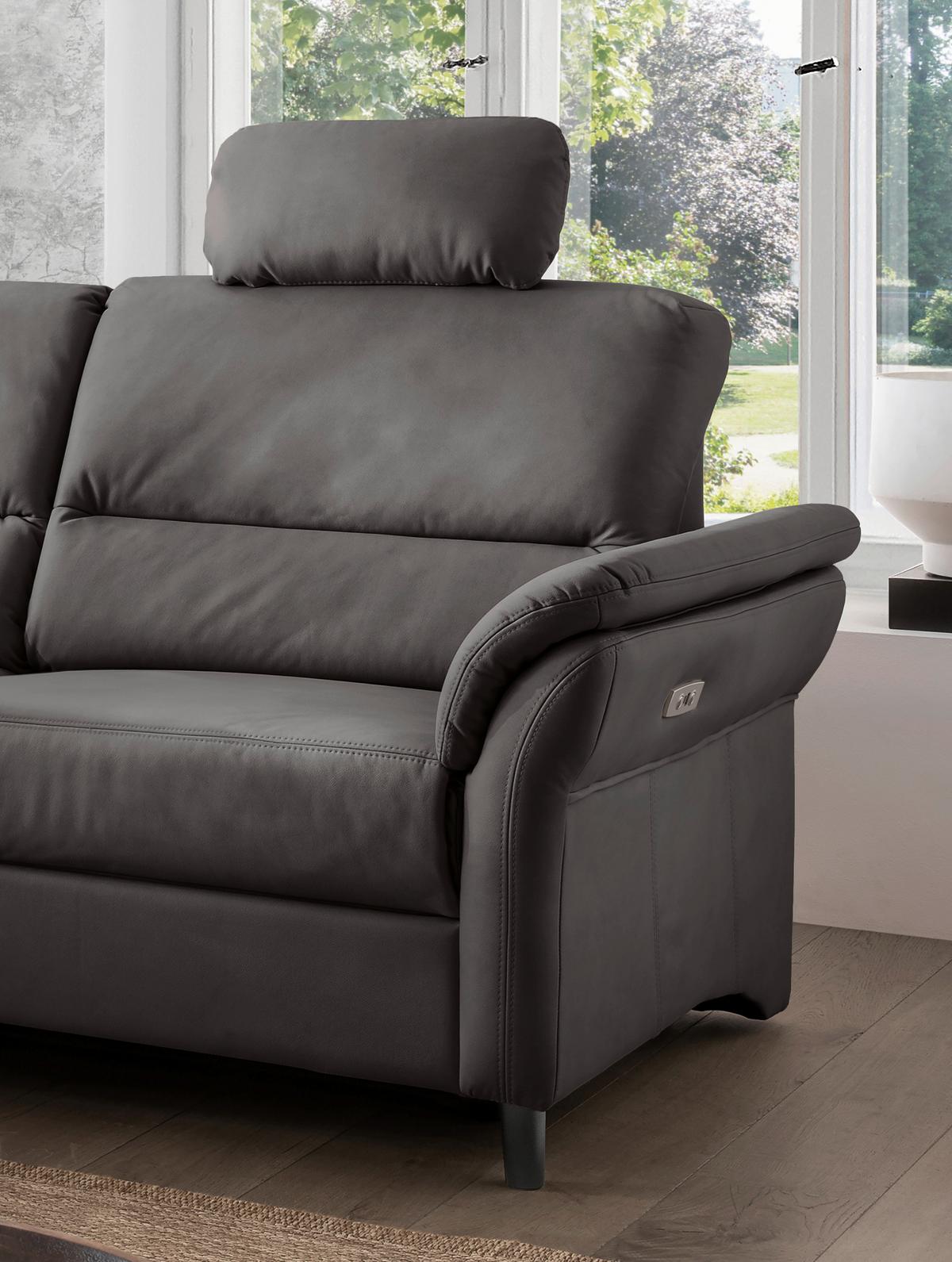 Ecksofa Cavoli Anthrazit S: 190x266 cm - Anthrazit/Schwarz, MODERN, Textil (190/266cm) - Livetastic