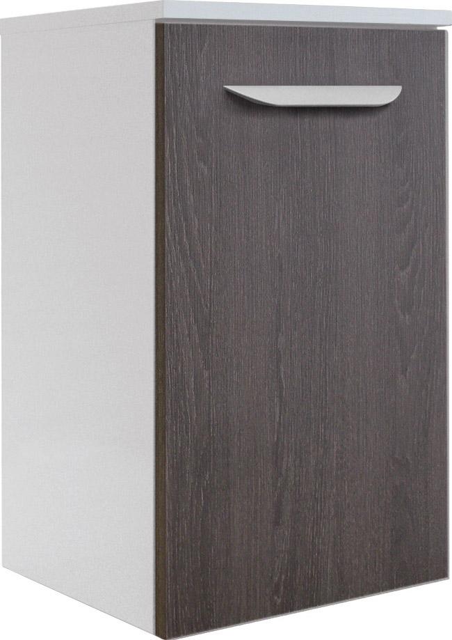 Midischrank Lavella B: 35 cm Eiche/ Weiß - Eichefarben/Weiß, MODERN, Glas/Holzwerkstoff (35,5/59/32cm) - Fackelmann