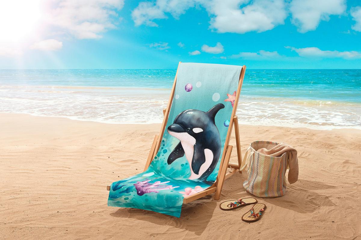 STRANDTUCH SPLASH - Türkis/Multicolor, Trend, Textil (75/150cm)