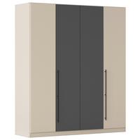 Kleiderschrank Safari B: 181 cm - Champagner/Grau, KONVENTIONELL, Holzwerkstoff (181/229/54cm)