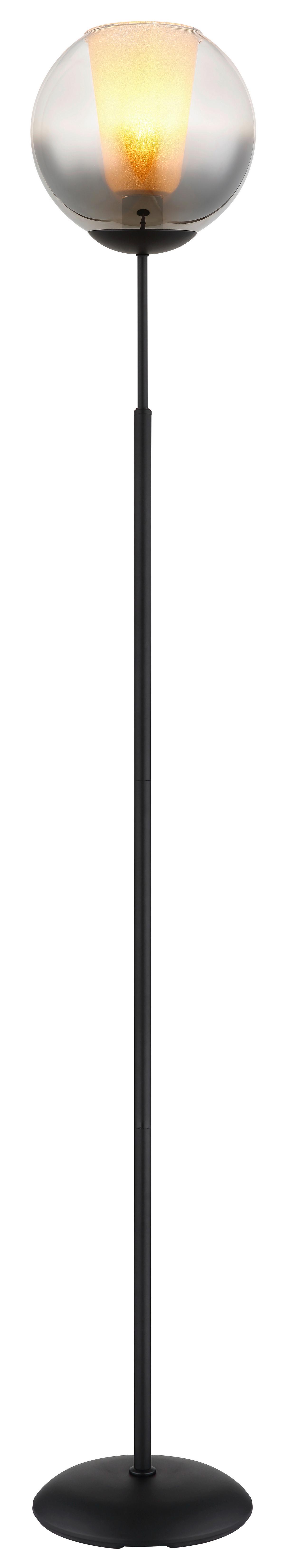Stehleuchte Barry Grau Klar D: 25 cm - Klar/Schwarz, Basics, Glas/Textil (25/154,5cm) - Globo