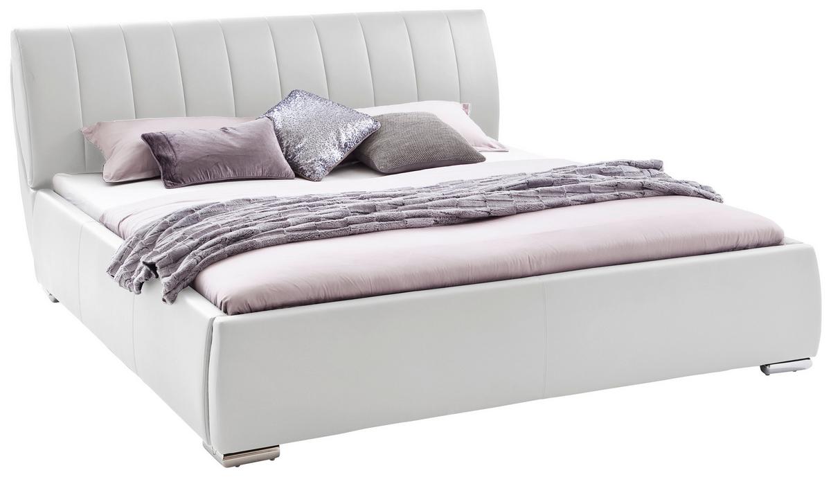 Polsterbett Mit Bettkasten + Lattenrost 180x200 Cm Bern - Chromfarben/Weiß, Design, Holz/Textil (180/200cm) - Xora