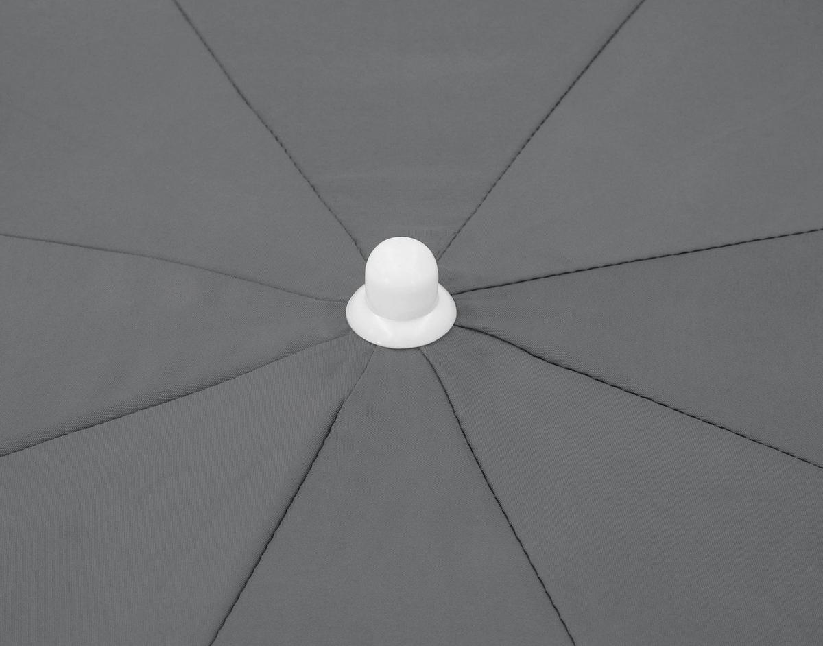 Sonnenschirm Ibiza 200x215x200cm Anthrazit - Anthrazit/Weiß, Basics, Textil/Metall (200/215/200cm) - Schneider