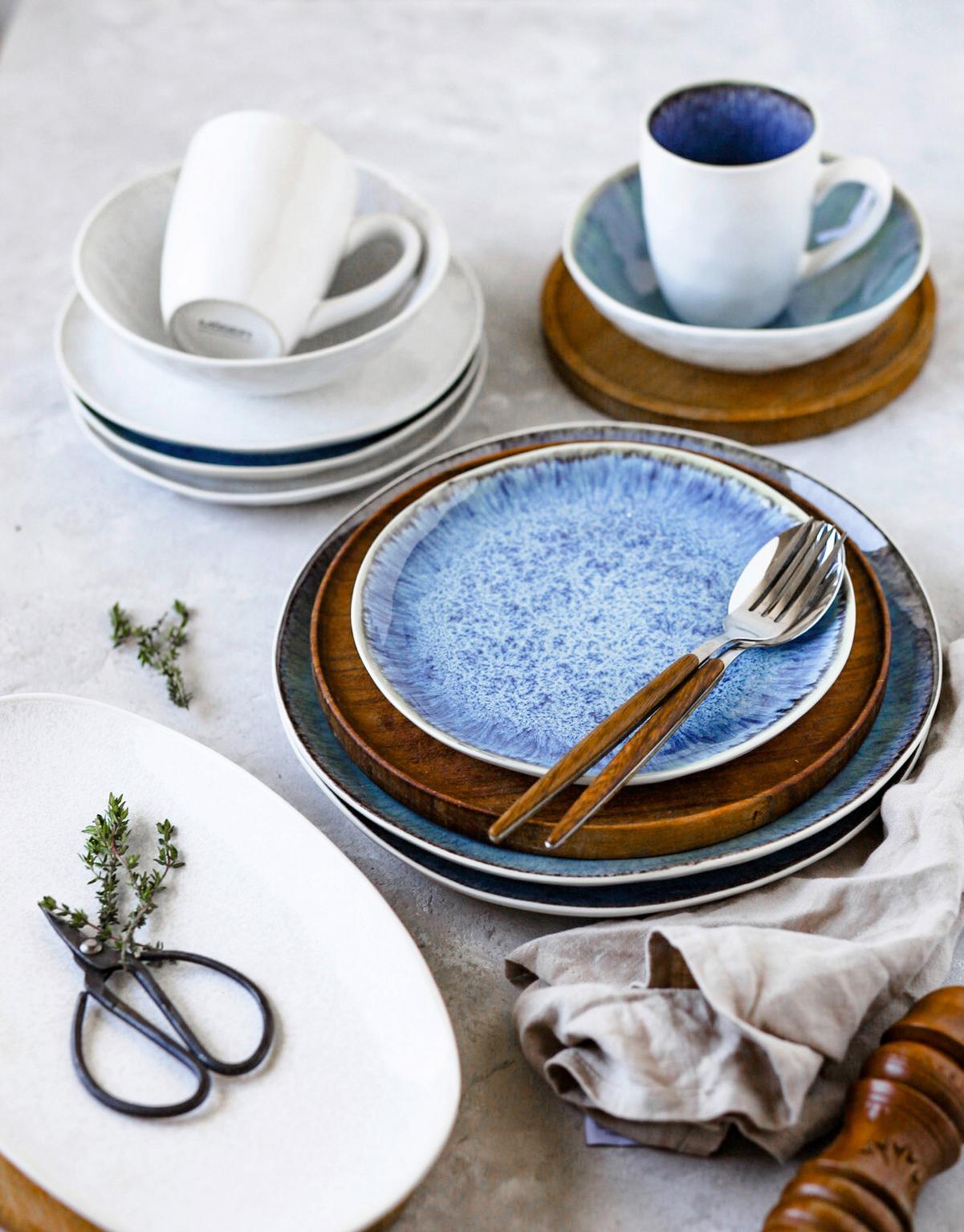 Kaffeebecherset Frozen 4-Tlg. Blau - Blau, Basics, Keramik (8,5/10,5/8,5cm) - Mäser