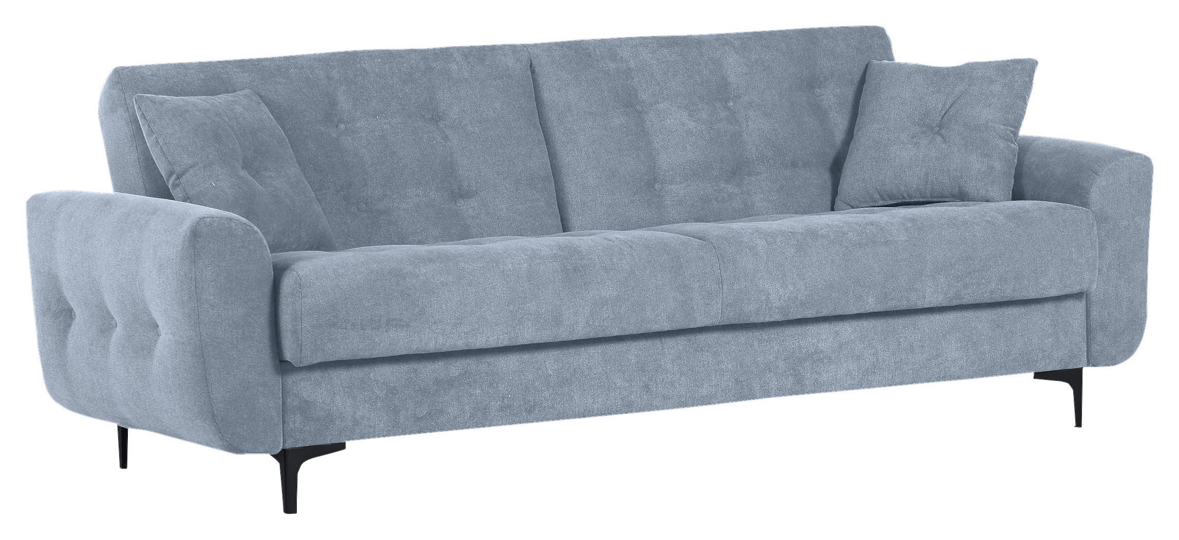 Schlafsofa Morton - Schwarz/Hellblau, KONVENTIONELL, Textil (230/84/95cm) - Livetastic