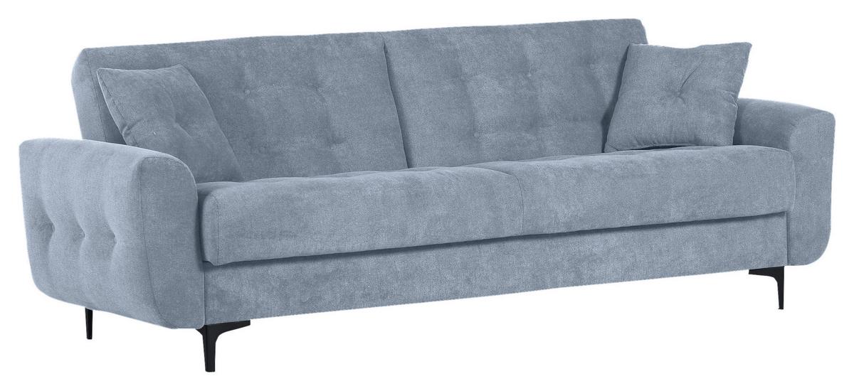 Schlafsofa Morton - Schwarz/Hellblau, KONVENTIONELL, Textil (230/84/95cm) - Livetastic