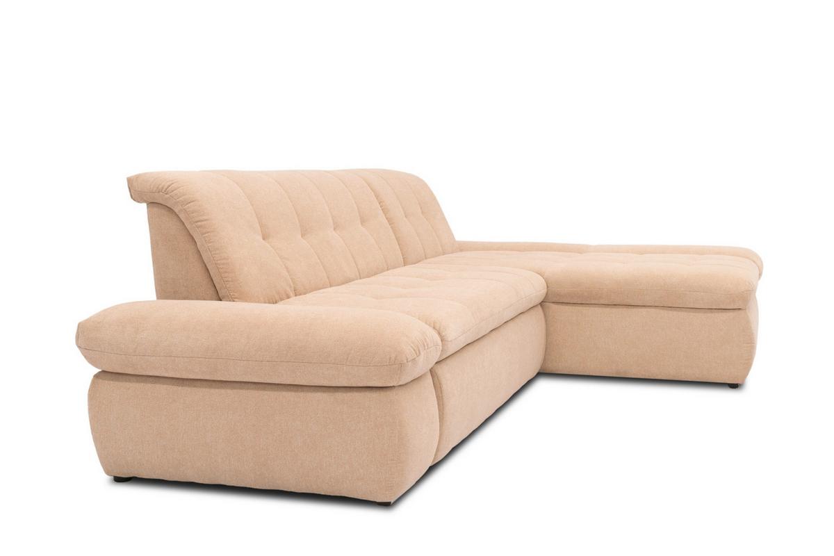 Ecksofa mit Schlaffunktion Moric Beige Mikrofaser - Chromfarben/Beige, KONVENTIONELL, Textil (300/172cm) - MID.YOU