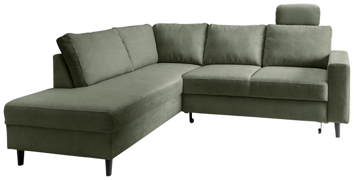 Eckschlafsofa Passione Mintgrün S: 200x242 Cm - Schwarz/Mintgrün, MODERN, Textil (200/242cm) - Livetastic