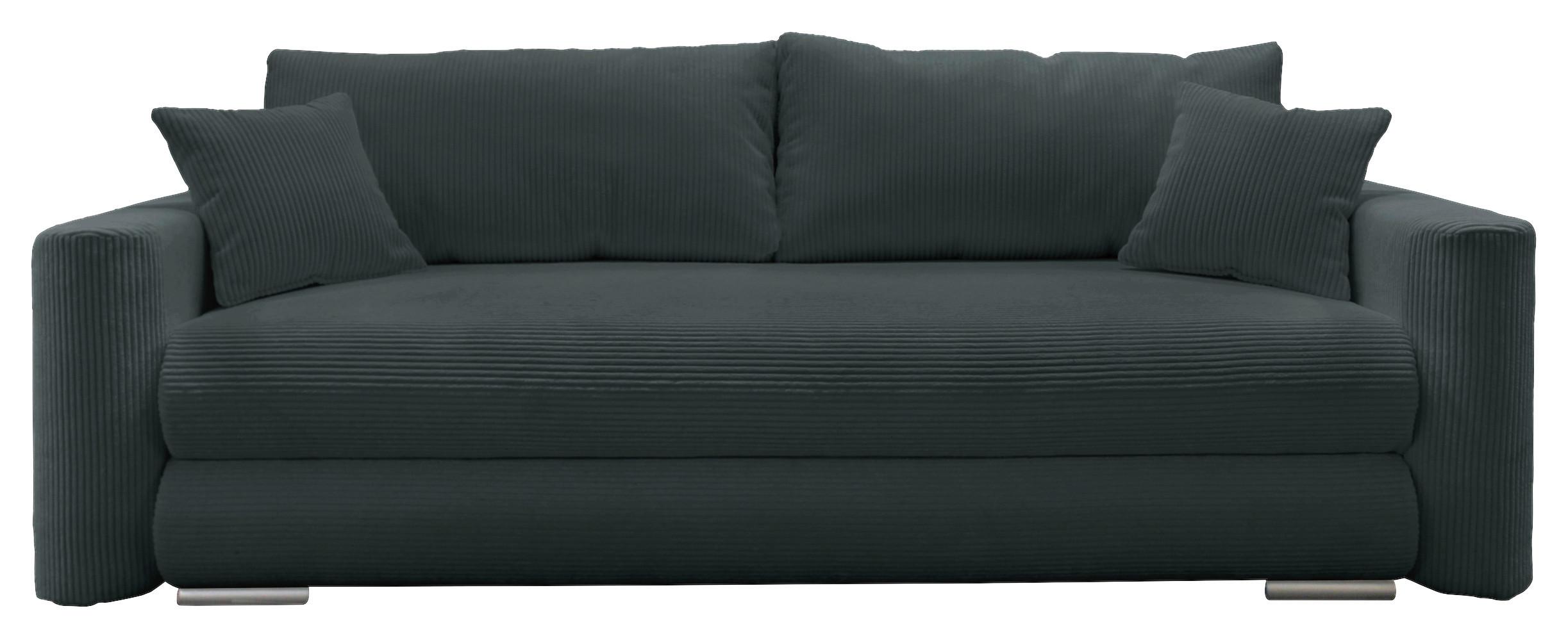 Schlafsofa Ralf Dunkelgrau B: 232 cm - Dunkelgrau/Silberfarben, Design, Textil (232/88/105cm) - MID.YOU