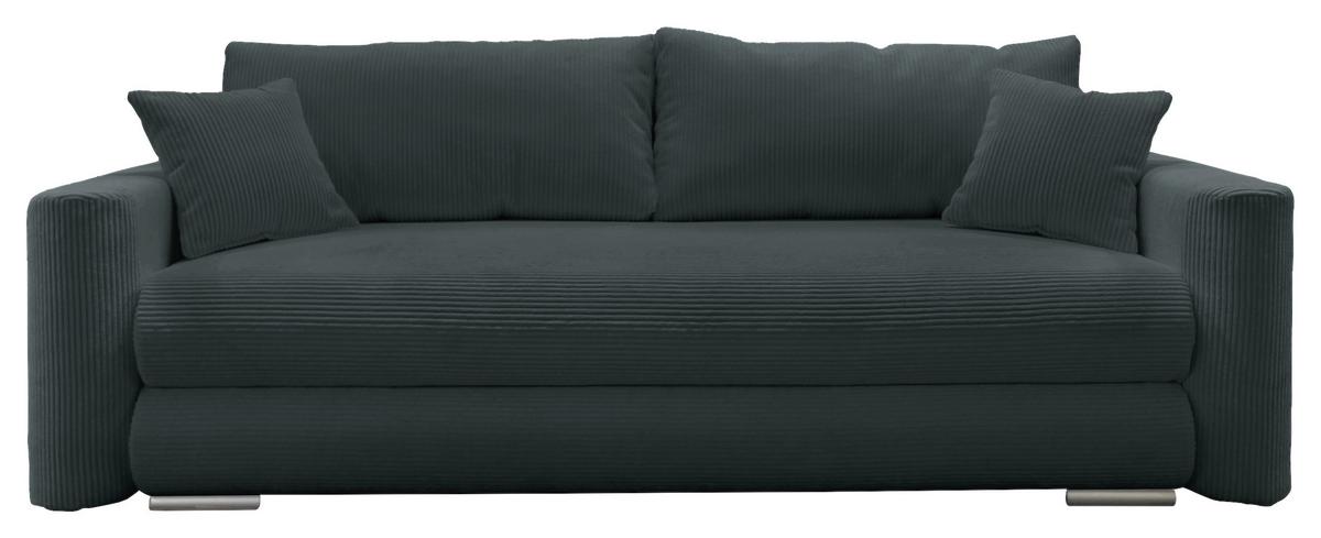 Schlafsofa Ralf Dunkelgrau B: 232 cm - Dunkelgrau/Silberfarben, Design, Textil (232/88/105cm) - MID.YOU