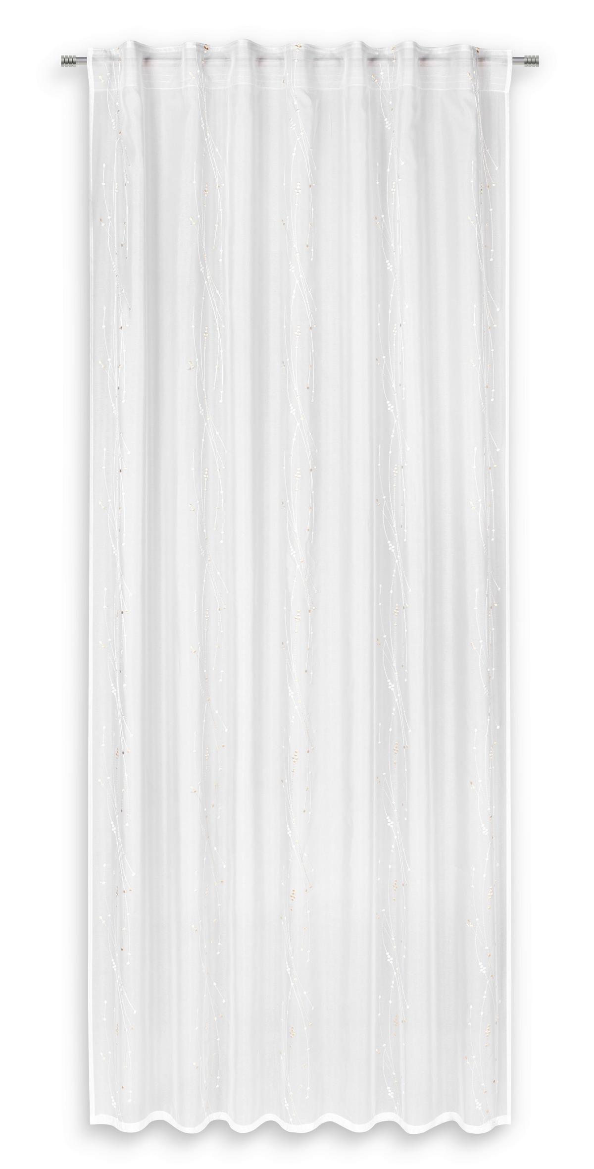 Készfüggöny Kb. 140/245cm - arany/fehér, Modern, textil (140/245cm) - Luca Bessoni