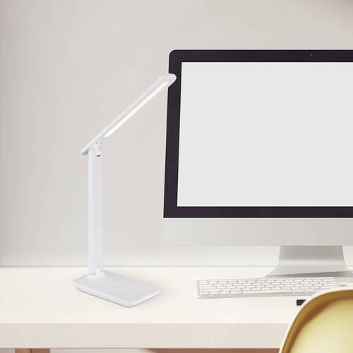 LED-Schreibtischleuchte 58439w - Opal/Weiß, Design, Leder/Kunststoff (28/11,5/50cm) - Globo