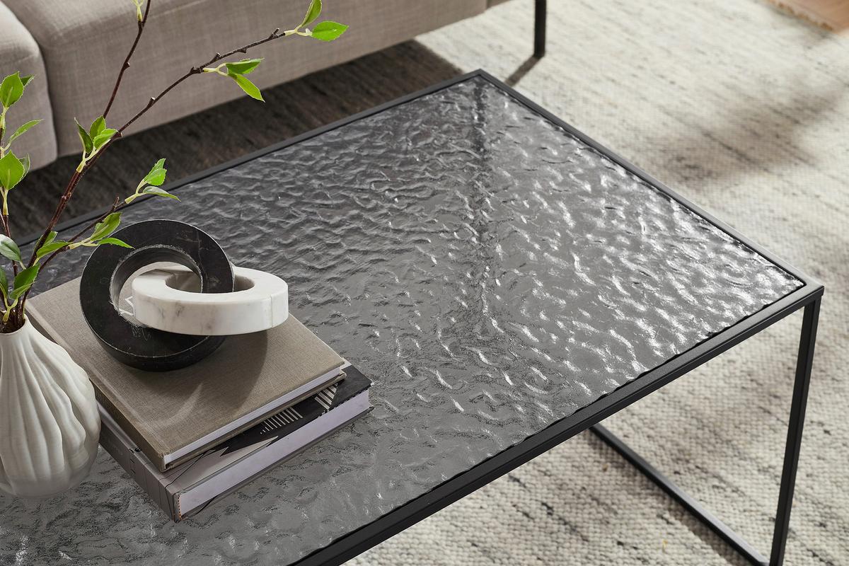 Couchtisch Schwarz B: 55 Cm - Schwarz, Design, Glas/Metall (110/55/45cm) - Livetastic