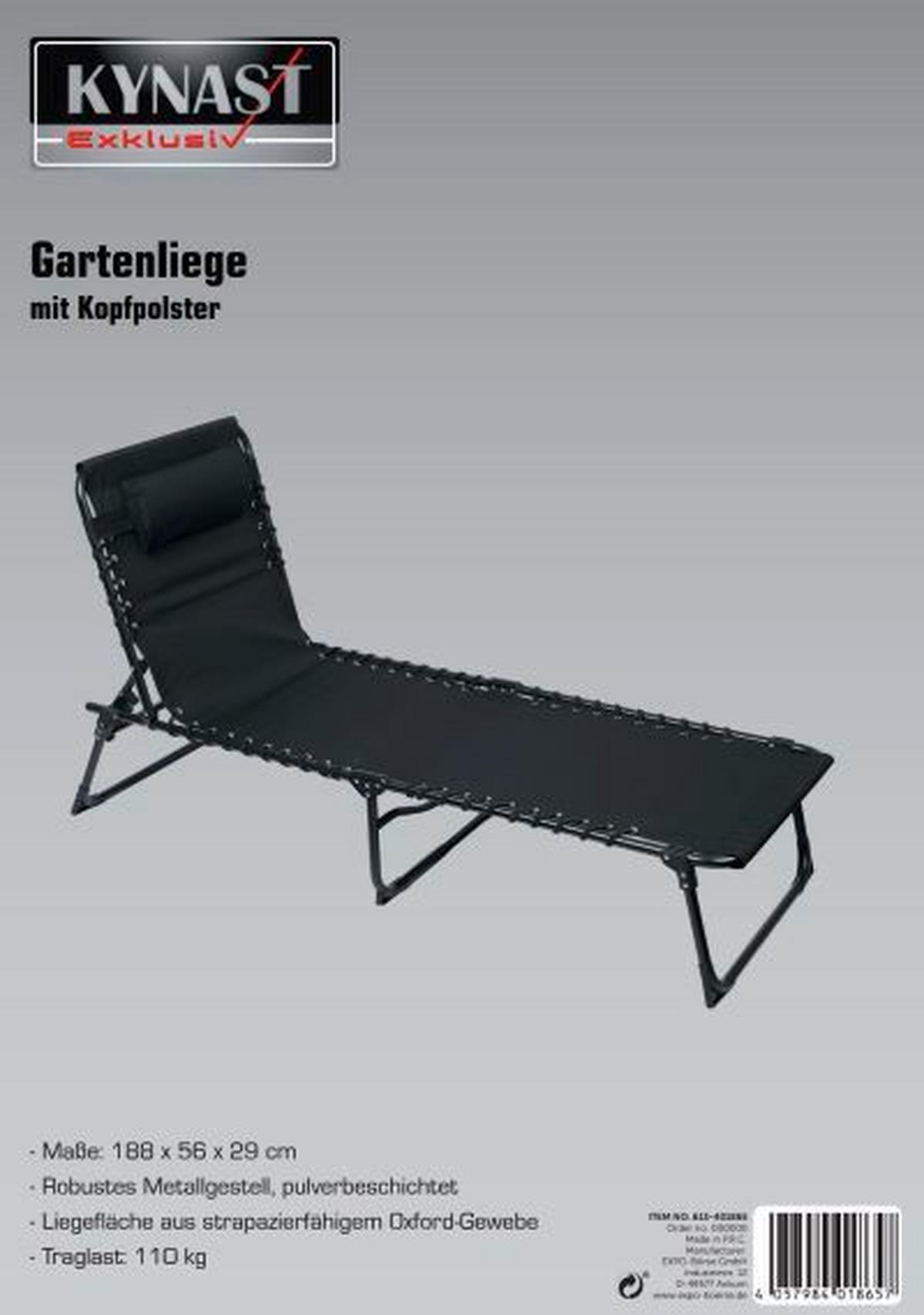 Gartenliege 2er Set Gartenliege 2er Set - Schwarz, Basics, Kunststoff (188/56/29cm)