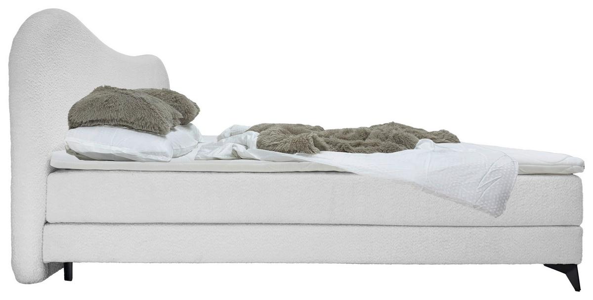 Polsterbett Pienza Perlmutt Lf: 180x200 cm - Perlmutt/Schwarz, MODERN, Textil (180/200cm) - Livetastic