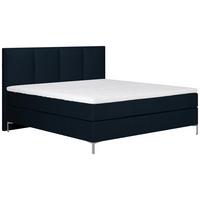 Boxspringbett mit Topper 180x200 cm Graz, Dunkelblau - Alufarben/Dunkelblau, MODERN, Textil (180/200cm) - MID.YOU