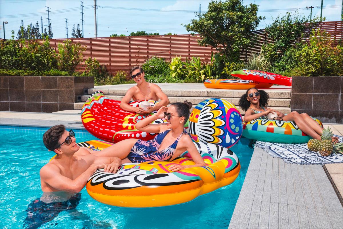 Luftmatratzen LxB: 176x142 cm Bis 90 Kg Belastbar - Schwarz/Orange, MODERN, Kunststoff (176/142/23cm) - Bestway