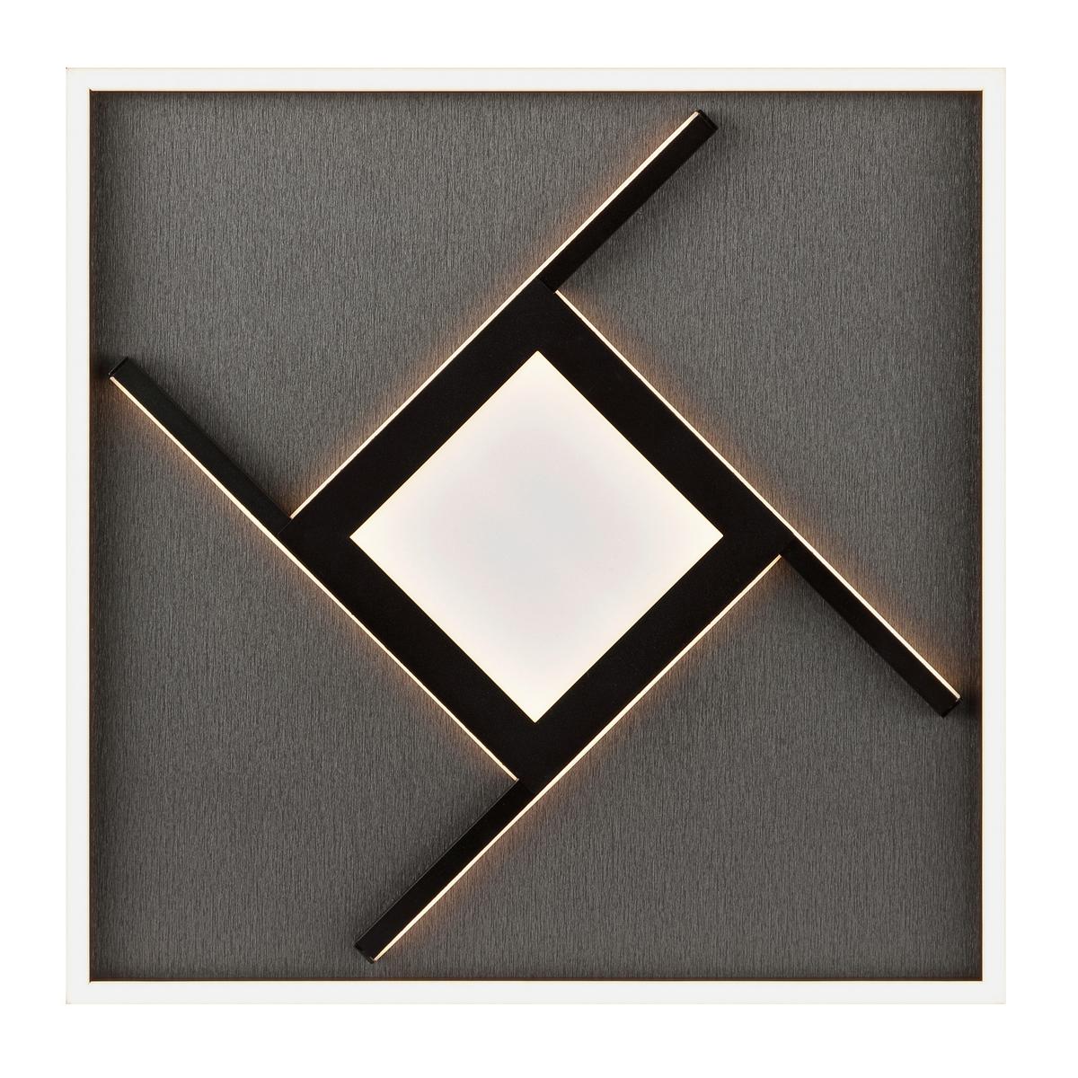 LED-Deckenleuchte Hardy Schwarz B: 46 cm - Schwarz, Design, Kunststoff/Textil (4,7/46/46cm) - Brilliant