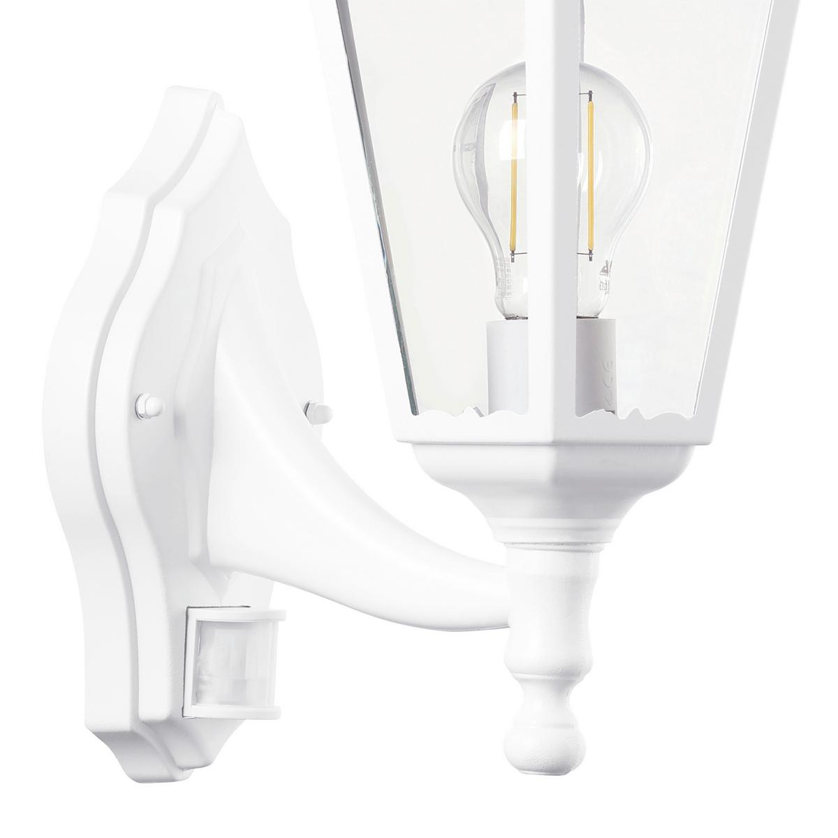 Außenwandleuchte mit Bewegungsmelder 1x LED 60 W - Klar/Weiß, Basics, Glas/Metall (20cm) - Eglo