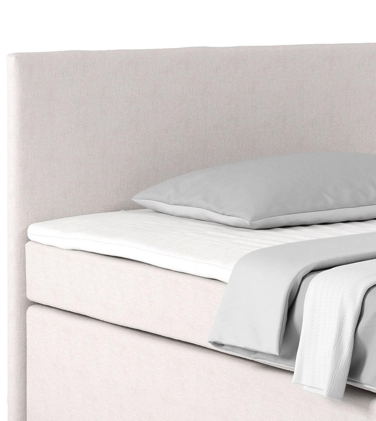 Posteľ Boxspring NERO PL: 140/200 cm, šampanské - piesková/chrómová, Konventionell, kov/textil (140/200cm)