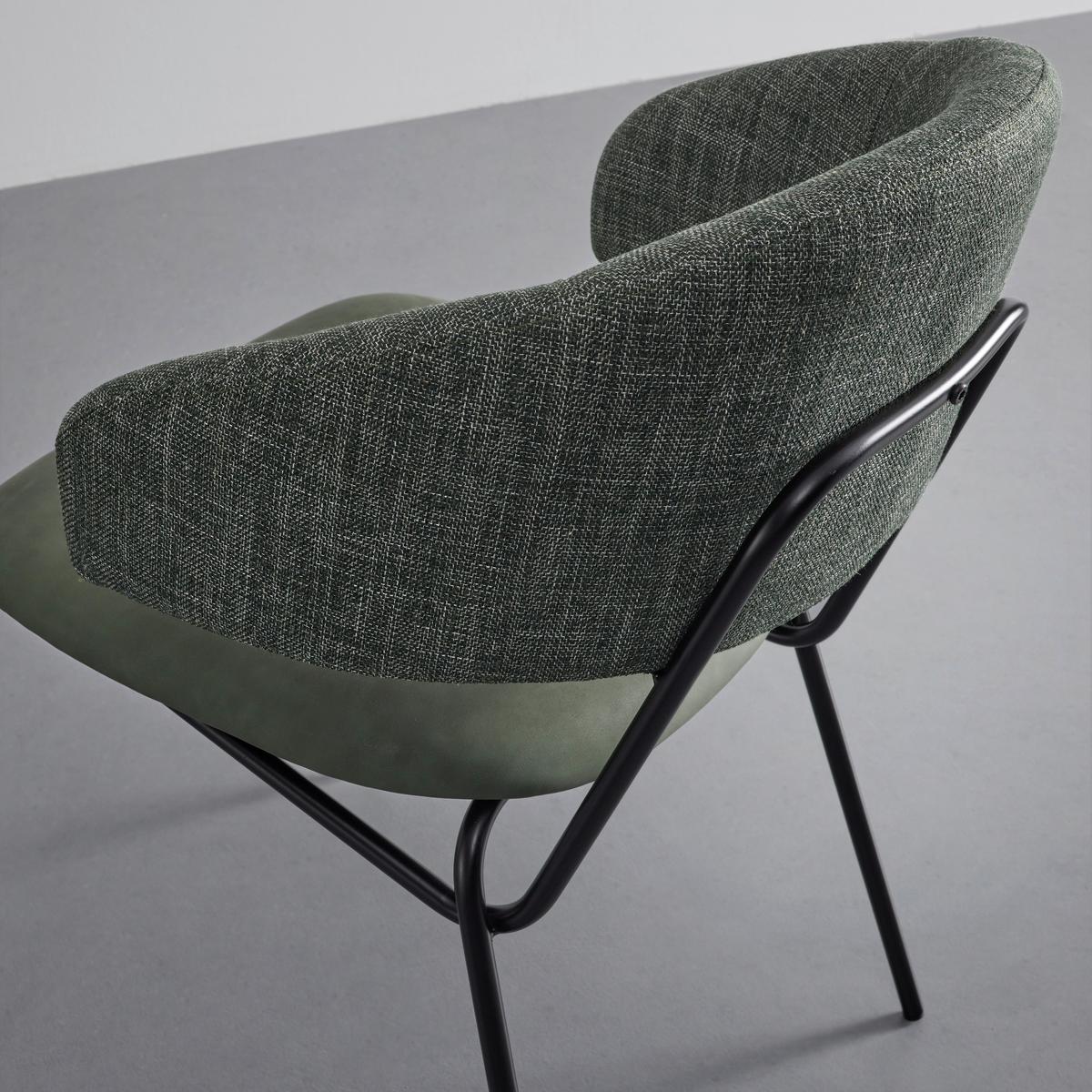 Jedálenská stolička ELLA zelená - čierna/zelená, Modern, kov/drevo (53/79/61cm) - Bessagi Home