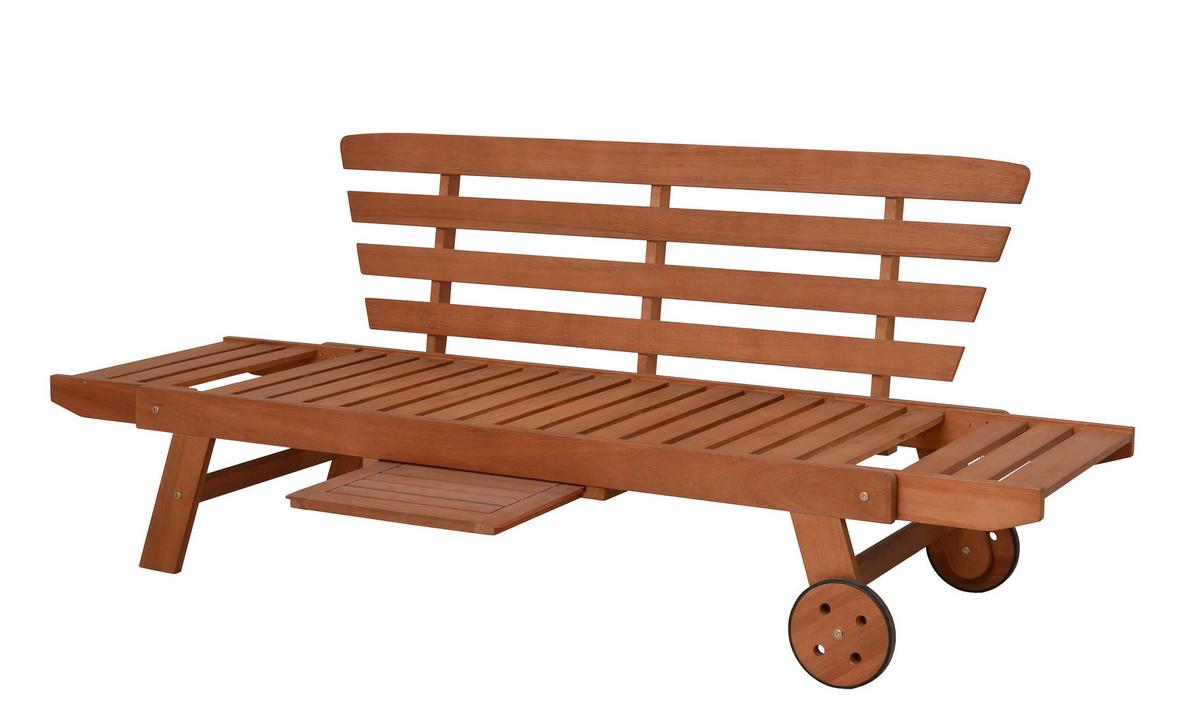 Gartenbank Eukalyptusholz 2-Sitzer Rincon Mit Kissen - Braun/Grau, Basics, Holz/Textil (190/77,5/68cm) - Gardenson