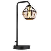 Tischleuchte 54359t - Klar/Messingfarben, KONVENTIONELL, Glas/Kunststoff (21,5/12,5/43cm) - Globo