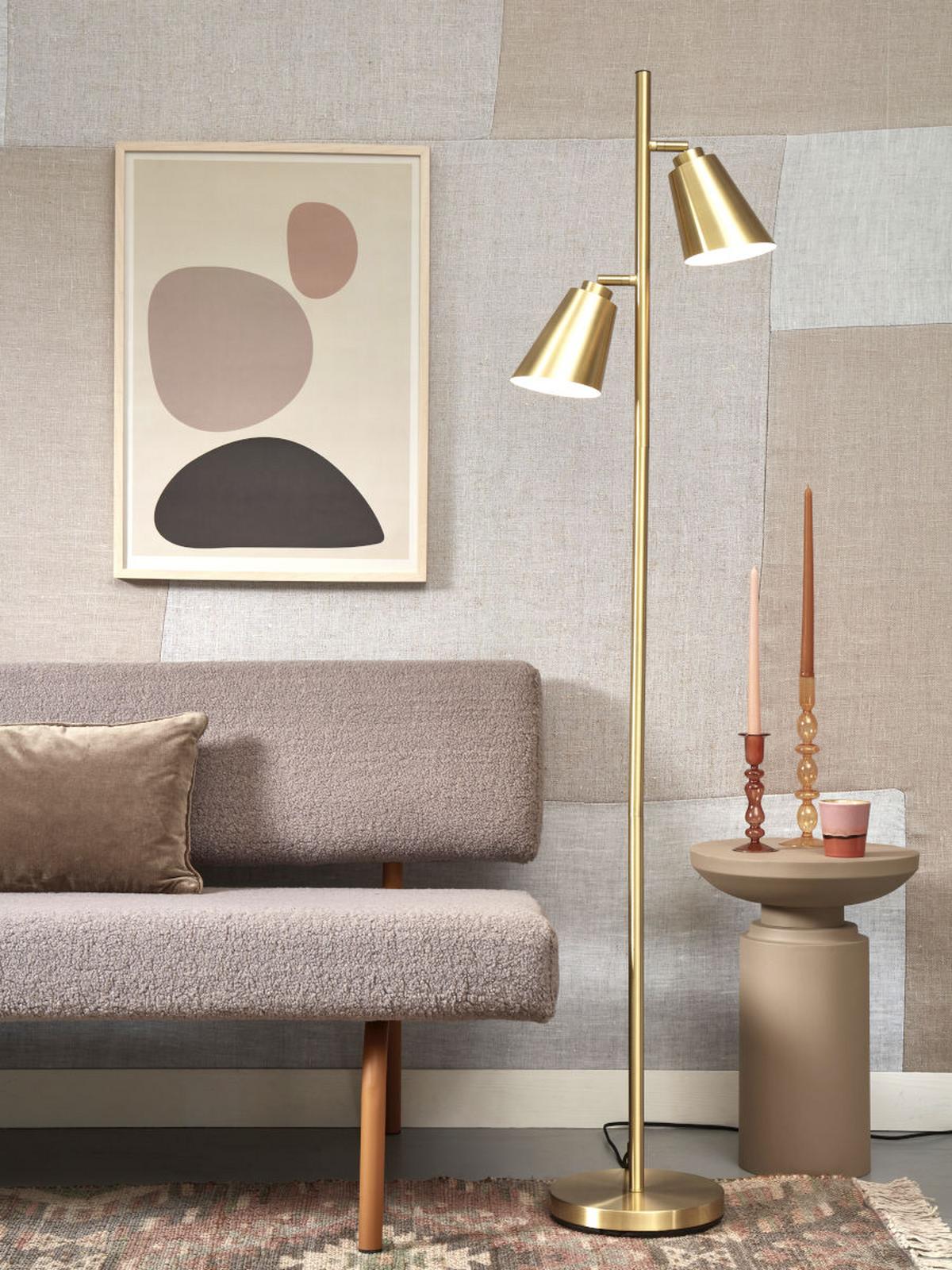 Stehlampe Bremen Goldfarben Mit Schalter - Goldfarben, Basics, Metall (25/162cm) - It's about Romi
