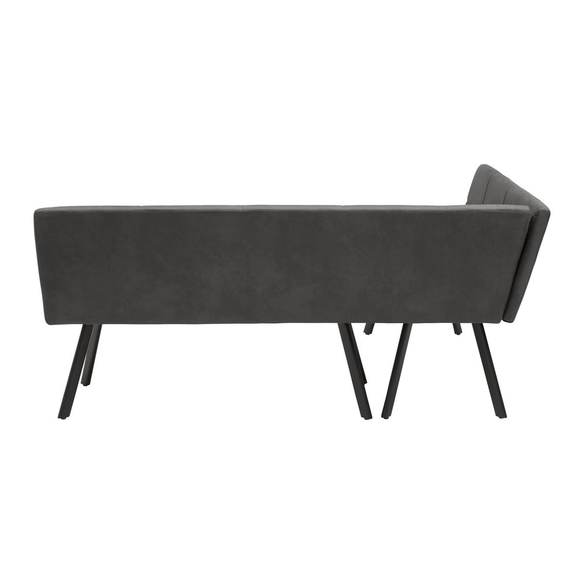 Rohová lavice COOPER - šedá/černá, Moderní, kov/textil (150/85/190cm) - Mömax