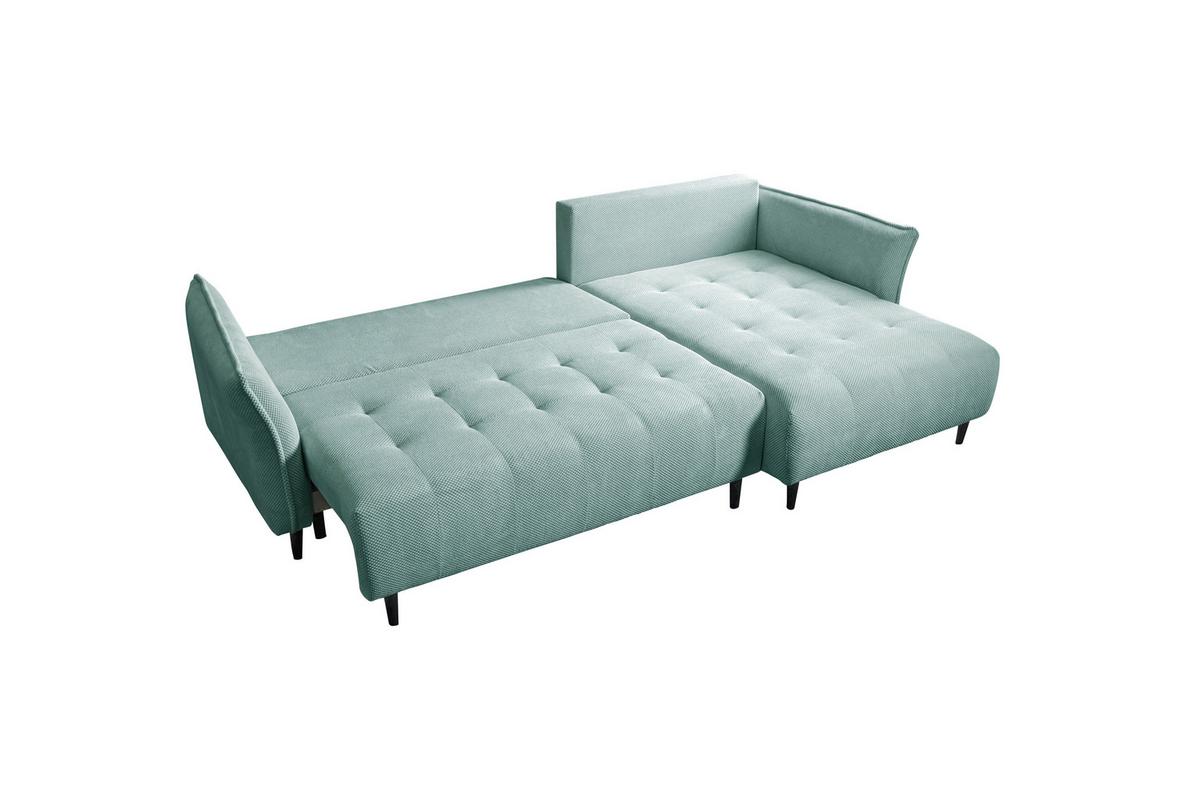 Ecksofa Monte Carlo Mintgrün S: 290x160 Cm - Schwarz/Mintgrün, Trend, Holz/Holzwerkstoff (290/160cm)