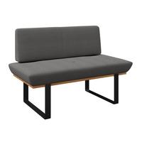 Sitzbank Tristan Webstoff anthrazit, B: 130cm - Anthrazit/Schwarz, MODERN, Holz/Textil (130/48/90cm) - James Wood