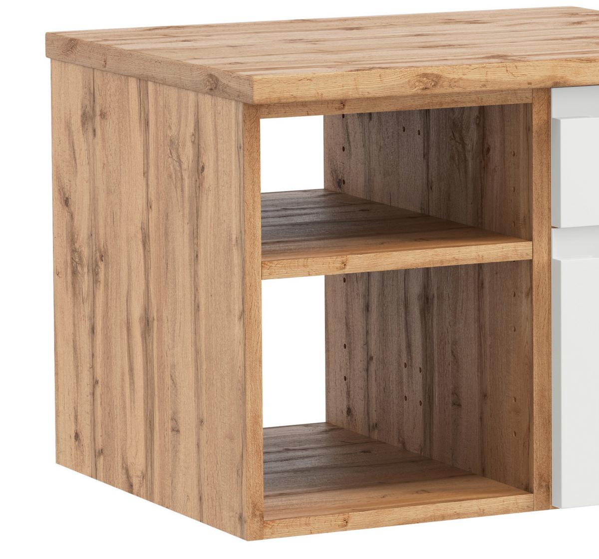 Hängender Waschbecken- Unterschrank Arosa B: 120 cm - Eiche Wotan/Weiß, MODERN, Holzwerkstoff (120/41/47cm) - Held