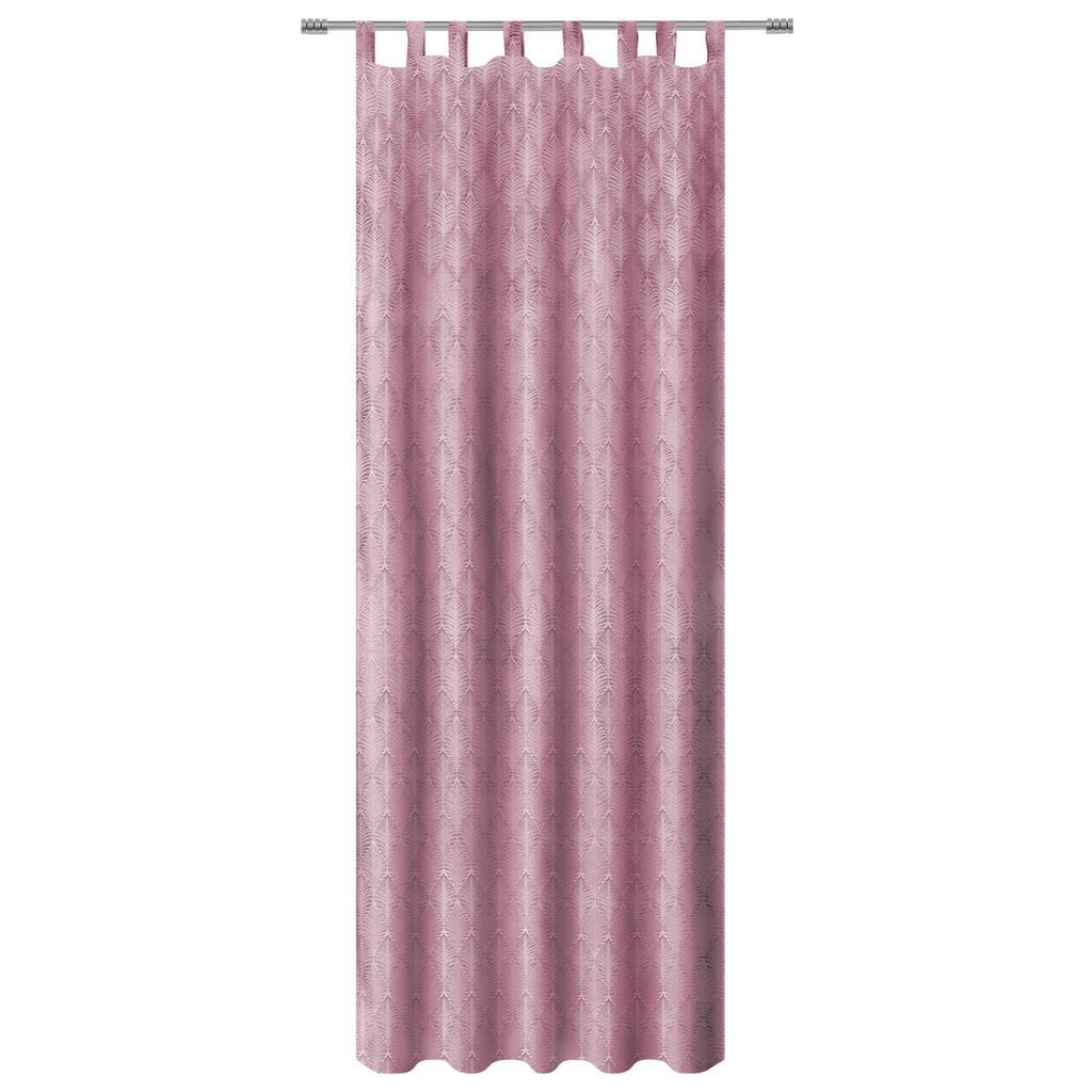 Vorhang mit Schlaufen und Band Naomi 140x255 cm Rosa