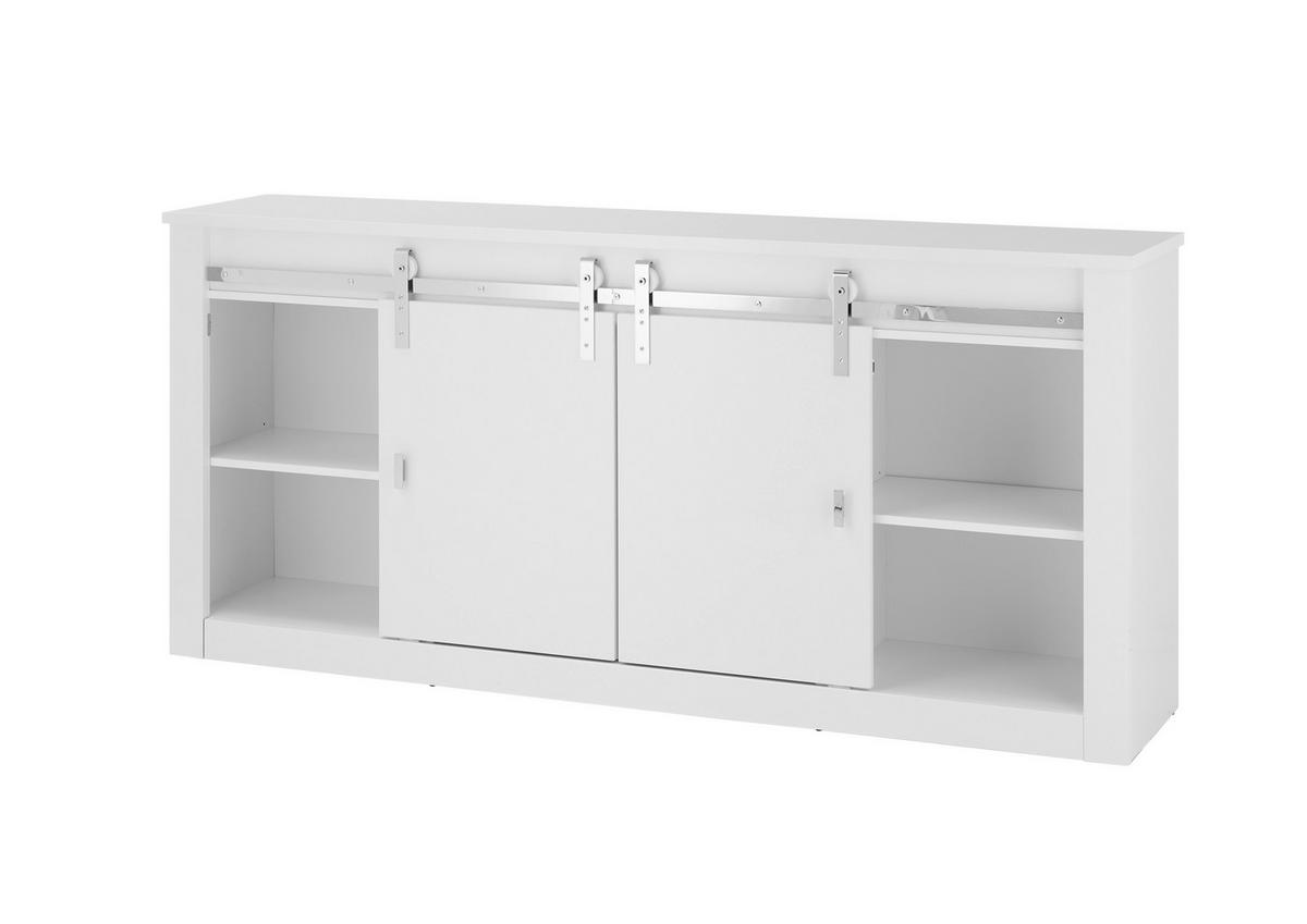 Wandboard Daytona Weiß B: 201  Cm - Weiß Hochglanz/Weiß, Design, Holzwerkstoff (201/91/43cm) - Livetastic