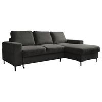 Ecksofa Lofty Lilly Grau S: 236x148cm - Schwarz/Grau, MODERN, Textil (236/148cm) - MID.YOU