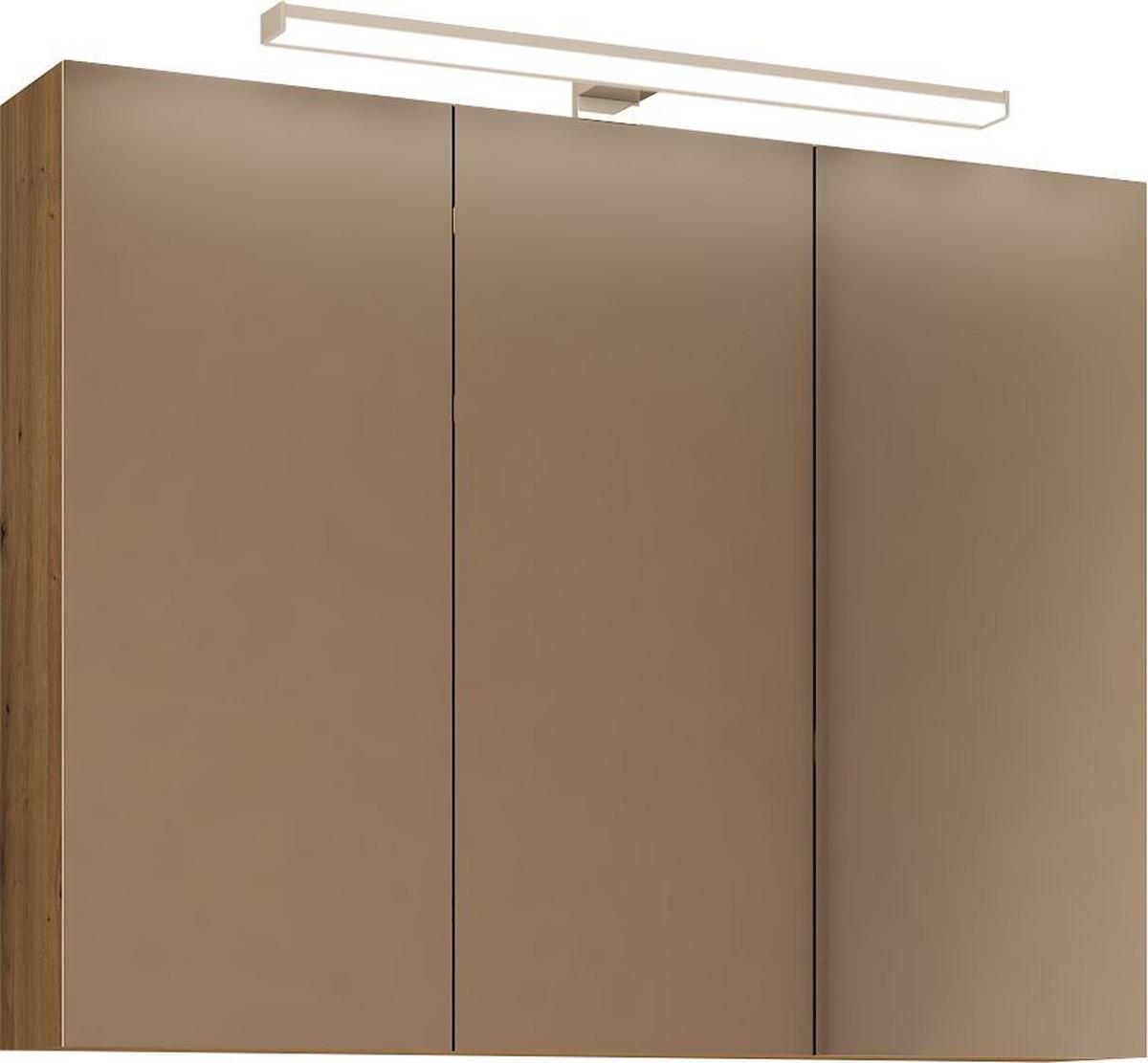 Spiegelschrank C-Line Eichefarben B: 90 cm - Eichefarben, MODERN, Glas/Holzwerkstoff (90/74/15,5cm) - Stylife