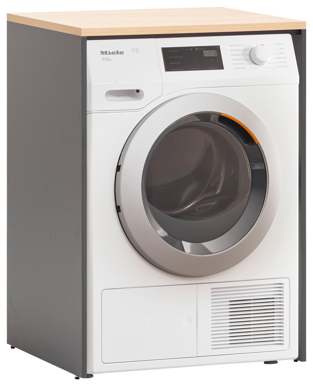 Waschmaschinenschrank Anthrazit/Eichefarben B:67,1cm - Eichefarben/Anthrazit, MODERN, Holzwerkstoff (67,1/96/60cm) - MID.YOU