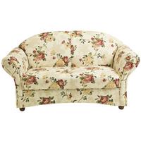 2-Sitzer-Sofa Corona Gelb/Rot/Beige, Blumen Design - Gelb/Beige, Design, Textil (151/85/81cm) - Max Winzer