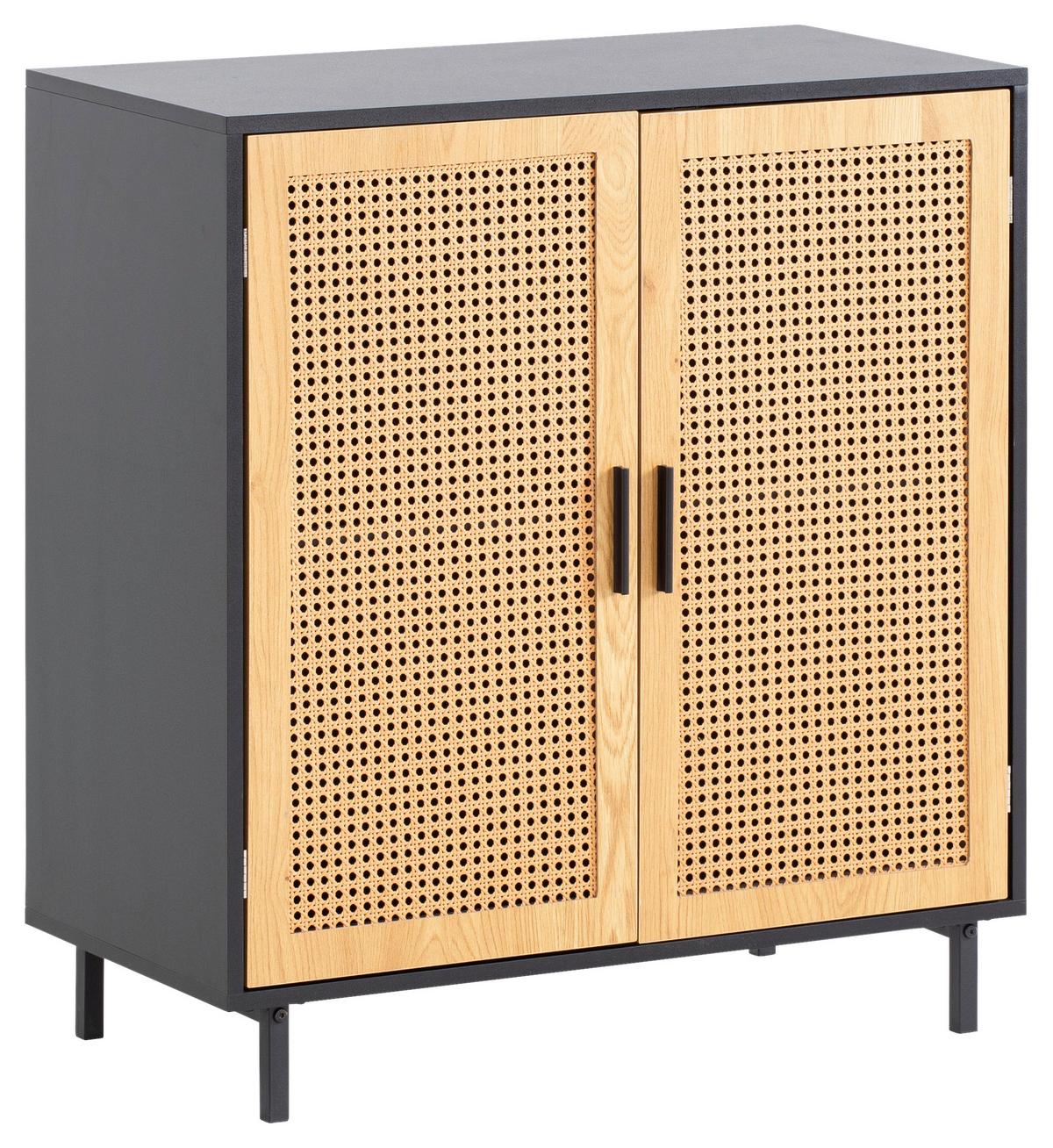 Široká komoda čierna - hnedá/čierna, Konventionell, kov/kompozitné drevo (80/86,5/40cm) - Livetastic