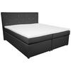 Boxspringbett Mit Topper, Lederlook 180x200cm Luminosa - Schwarz, MODERN, Textil (180/200cm)