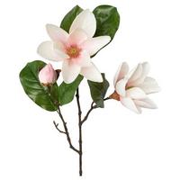 Kunstblume Magnolie Hellrosa L: 68cm, Alina - Hellrosa/Braun, Natur, Kunststoff (68cm)