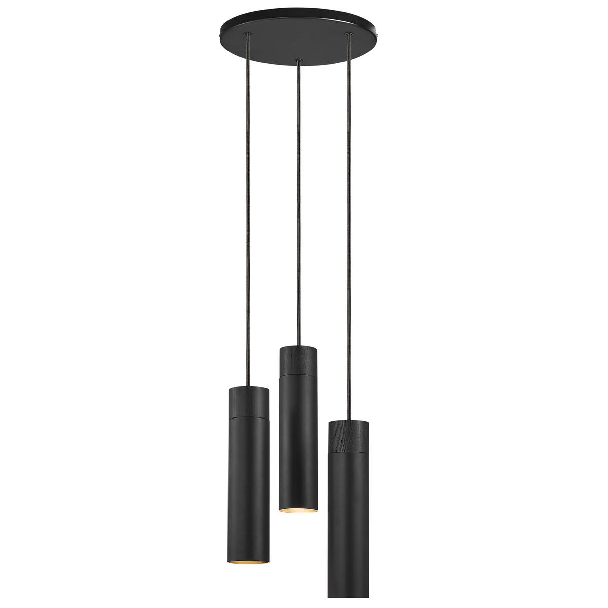 Hängeleuchte Tilo Pela Schwarz D: 22 cm - Schwarz, Design, Holz/Metall (22/24,6cm) - Nordlux