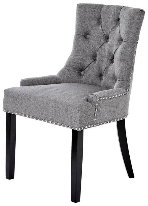 Stuhl Savik Devon Grau/Schwarz B: 56 cm - Schwarz/Grau, MODERN, Holz/Textil (56/62,5/91cm) - Livetastic