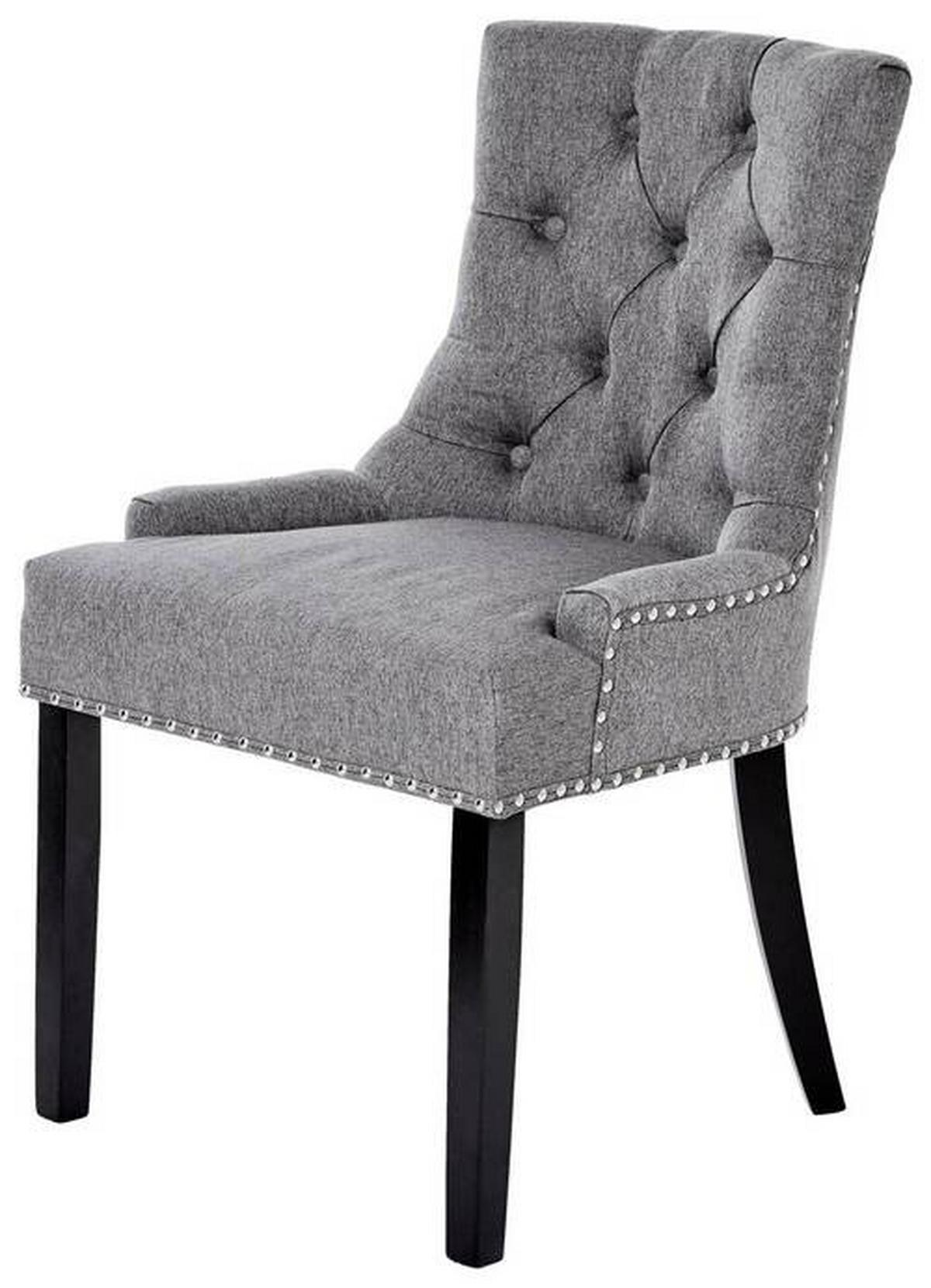 Stuhl Savik Devon Grau/schwarz B: 56 Cm - Schwarz/Grau, MODERN, Holz/Textil (56/62,5/91cm) - Livetastic